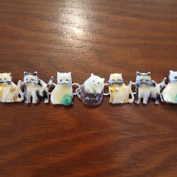 WOMEN'S CAT BRACELET   Enamel New  Without Tags - Picture 2 of 7